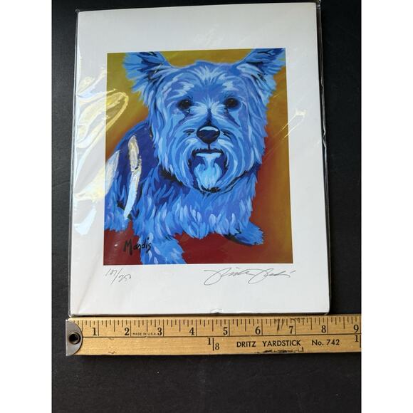 Yorkie Artisan Print 8x 10 Numbered Signed Art Print 100/250 Colorful Whimsy - Picture 3 of 9